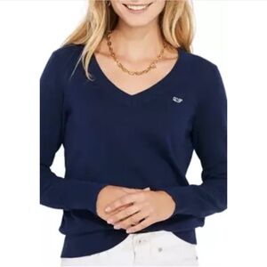 Vineyard Vines Women's Heritage Cotton V-Neck Sweater Size XS